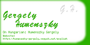 gergely humenszky business card